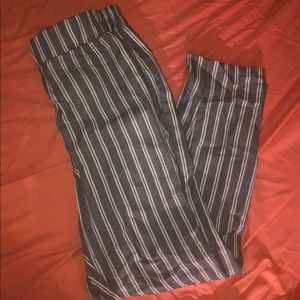 High waisted pinstriped pants